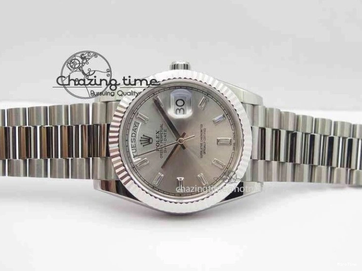 MiroTime 0423 Unisex Day Date 40mm SS BP Maker Best Edition Silver Dial Diamond Markers On SS Bracelet ETA 3690